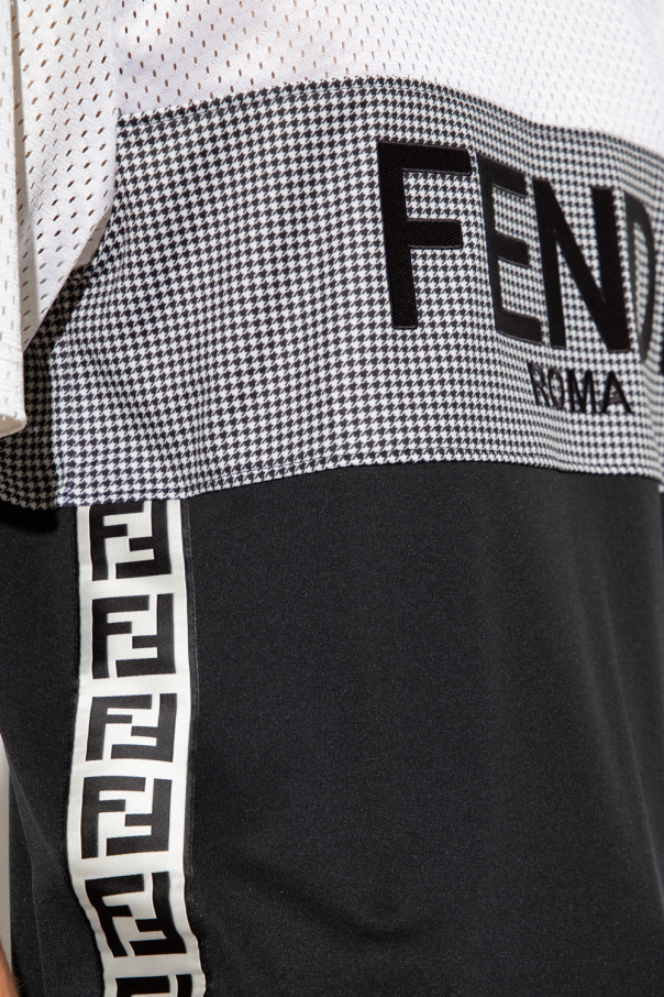 mens fendi hat | White T-shirt with logo Fendi
